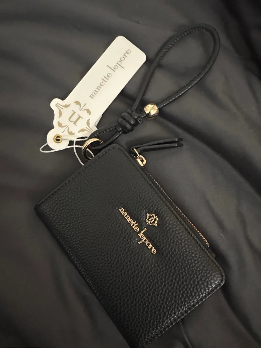 Nanette Lepore Black Iryne Leather Wristlet Wallet NEW 🏷️